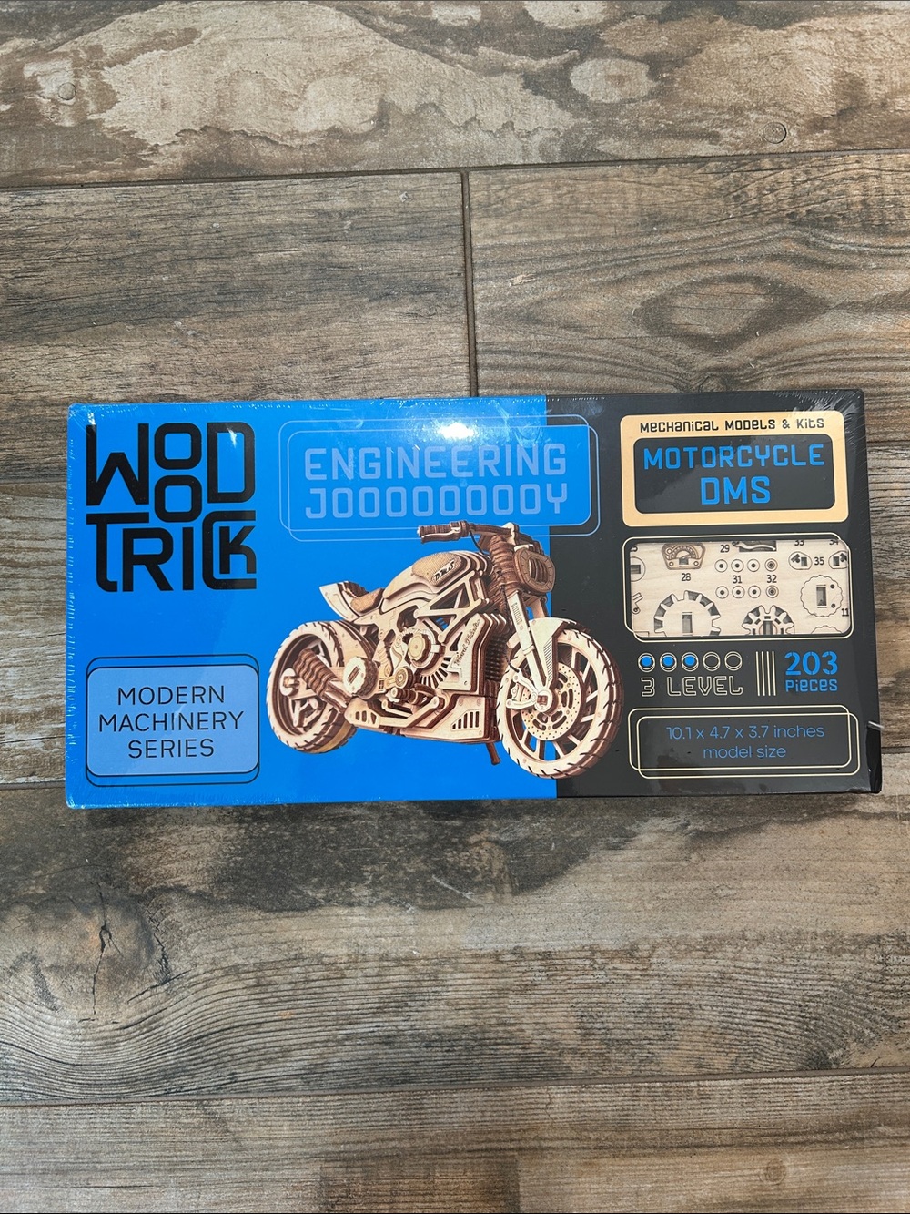 Wood Trick Motorcycle DMS Wooden 3D Model Kit - New Factory Sealed